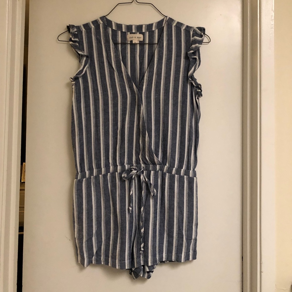 Super Cute chambray blue and shoe romper